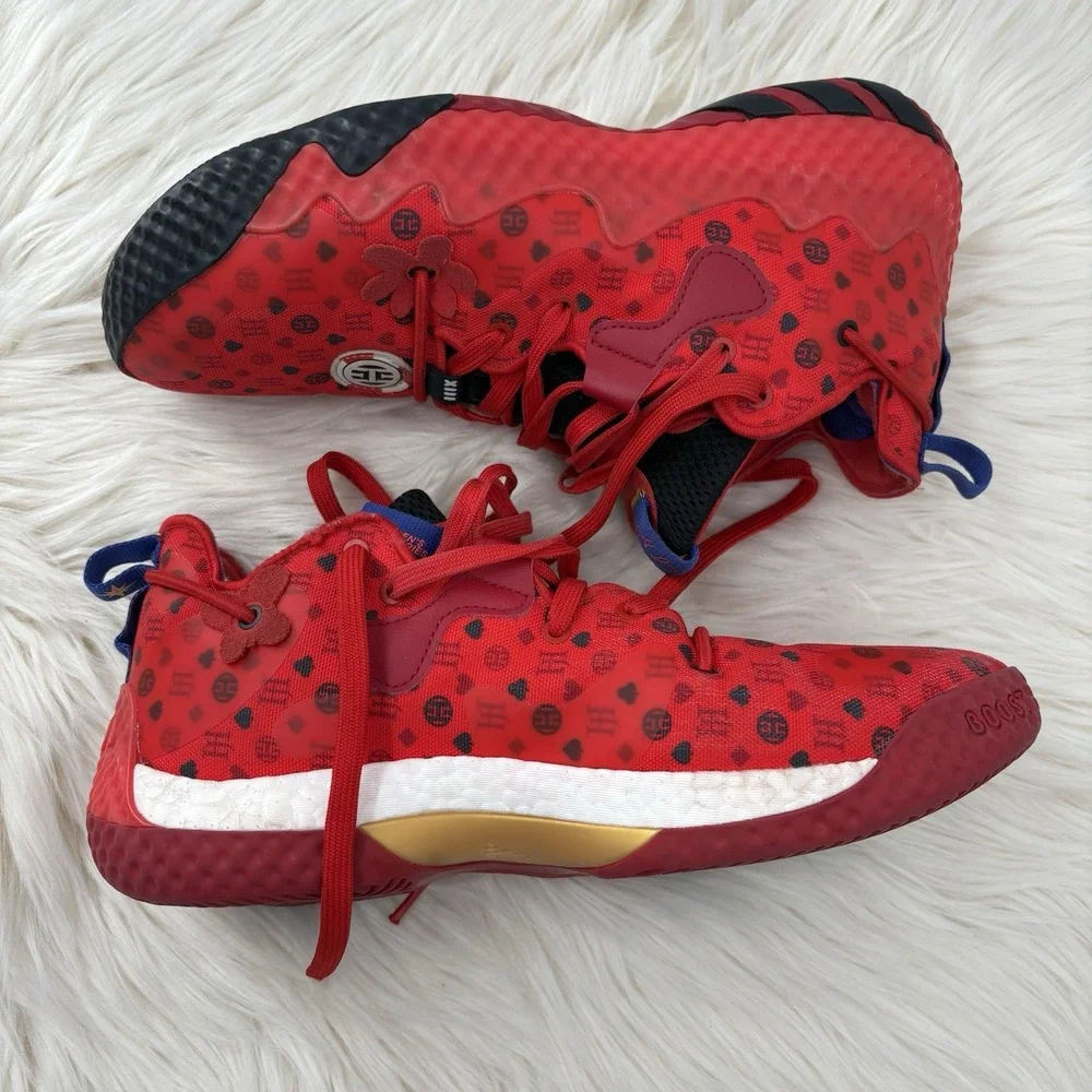 Adidas Harden Vol. 6 Vivid Red Monogram Men's Size 9.5 Shoes‎ Las Vegas HQ3884